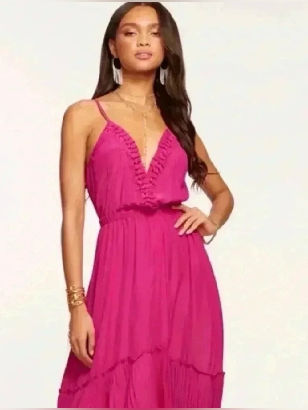 Ramy Brook Tori Embellished Midi
Dress PARADISE Pink Size Small NWOT